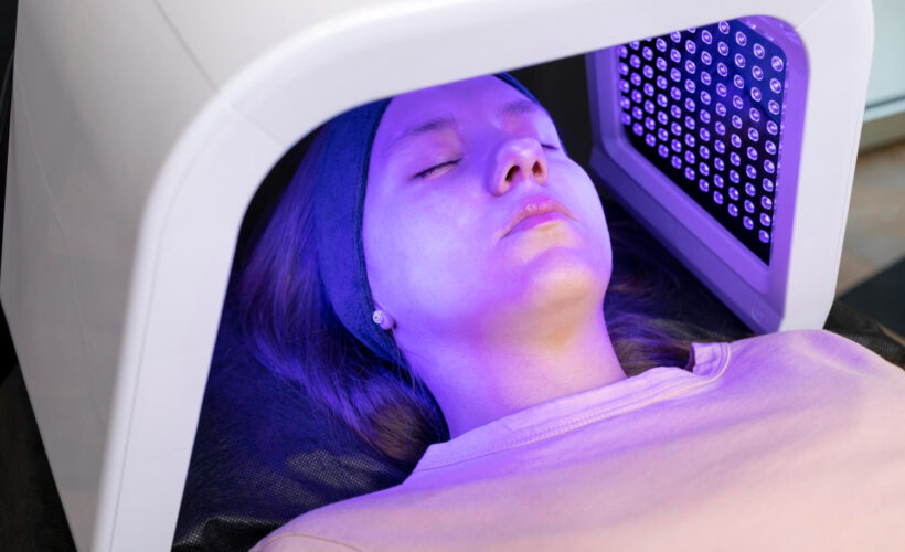 Patient relaxing during ozone UV therapy Solomons MD wellness clinic