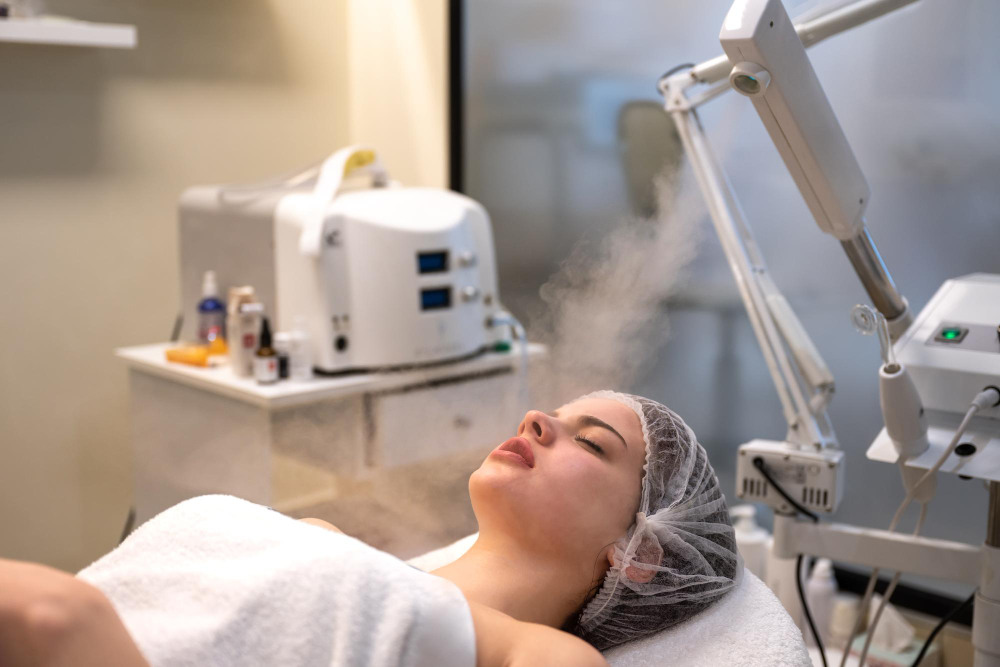 Woman relaxing during O₃UV ozone therapy in Solomons MD